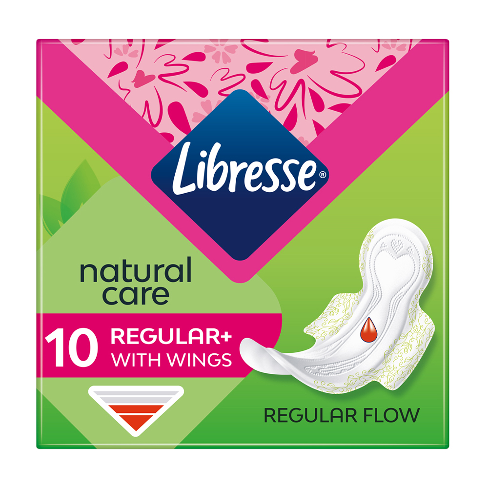 Гігієнічні прокладки Libresse Natural Care Normal з крильцями, 10 шт