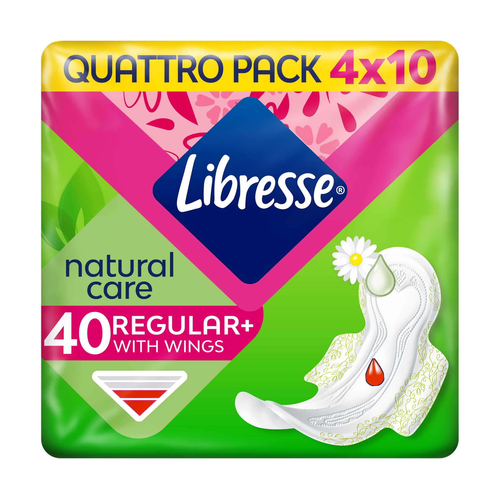 Гігієнічні прокладки Libresse Natural Care Regular+ з крильцями, 40 шт