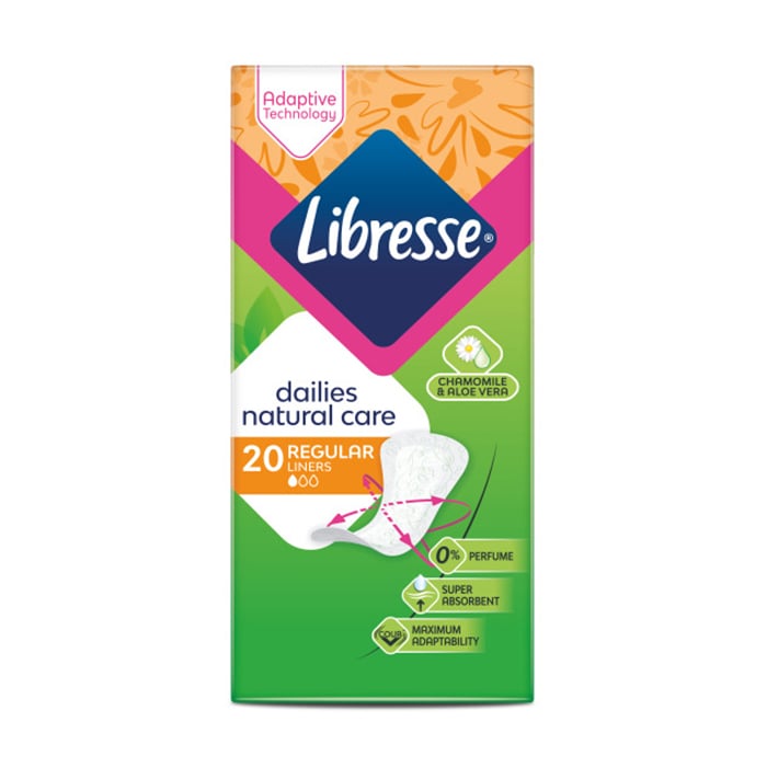 Щоденні прокладки Libresse Dailies Natural Care Normal+ з алое вера та ромашкою, 20 шт
