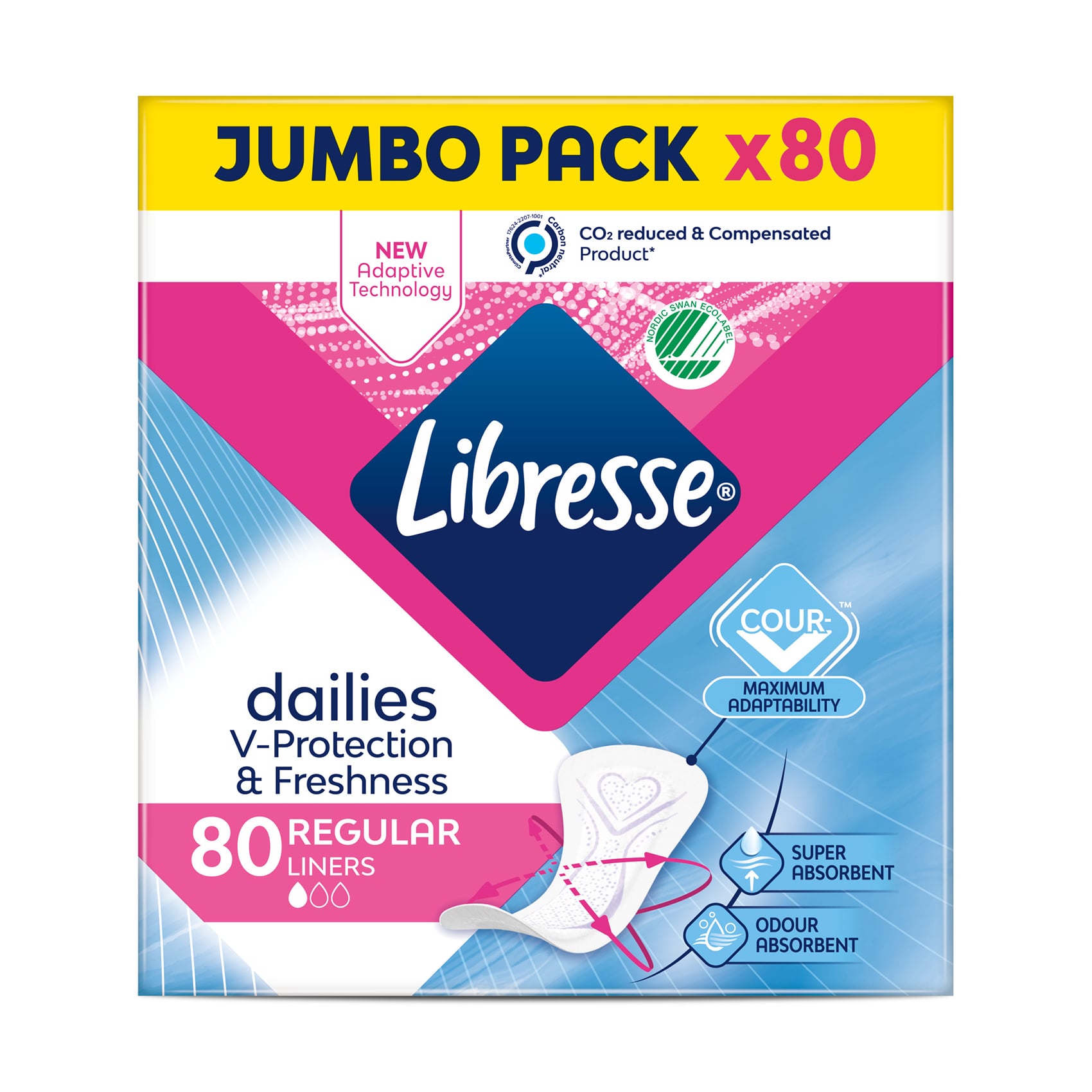 Щоденні прокладки Libresse Dailies V-Protection &amp; Freshness Regular поглинальні, 80 шт